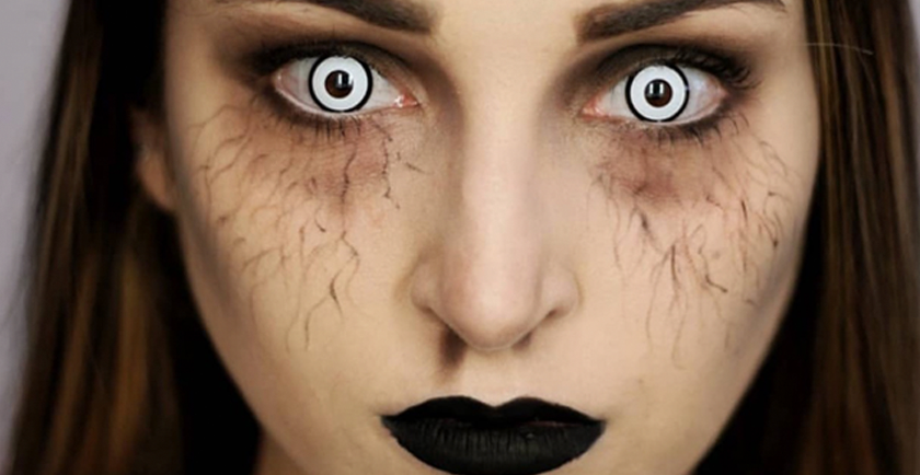 scary white contact lenses